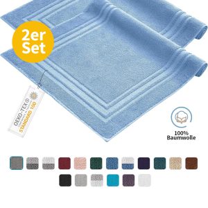 Komfortec Badvorleger Frottee Duschvorleger Waschbar Duschmatte & Badteppich 100% Baumwolle Saugfähig & Schnelltrocknend